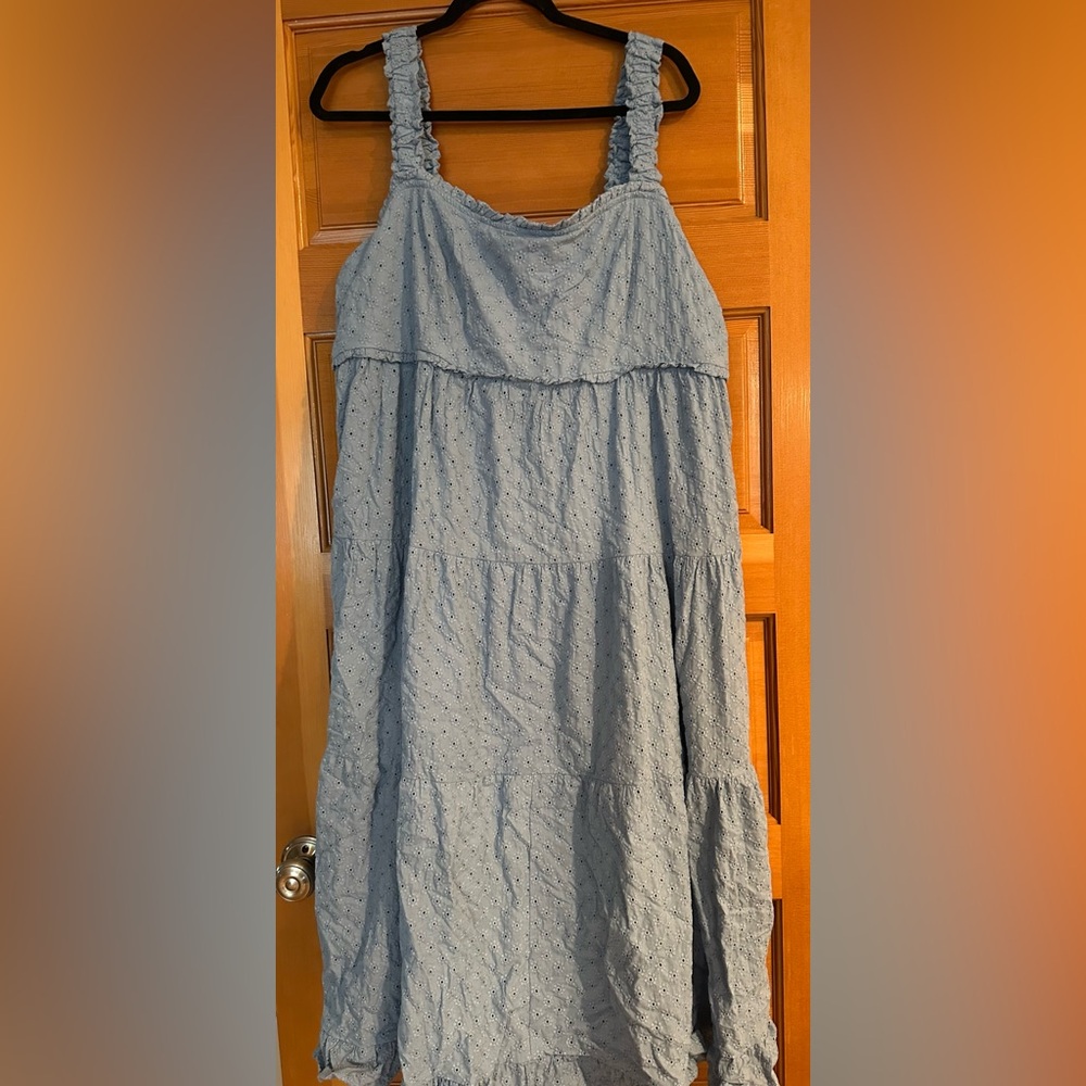 Arula Blue Eyelet Women's Dress